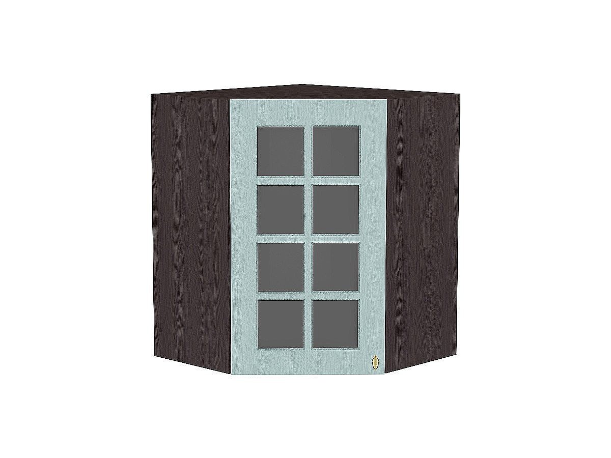 Шкаф верхний угловой остекленный Прованс, цвет: Голубой Шкаф верхний угловой остекленный Прованс, цвет: Голубой