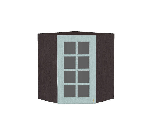 Шкаф верхний угловой остекленный Прованс, цвет: Голубой