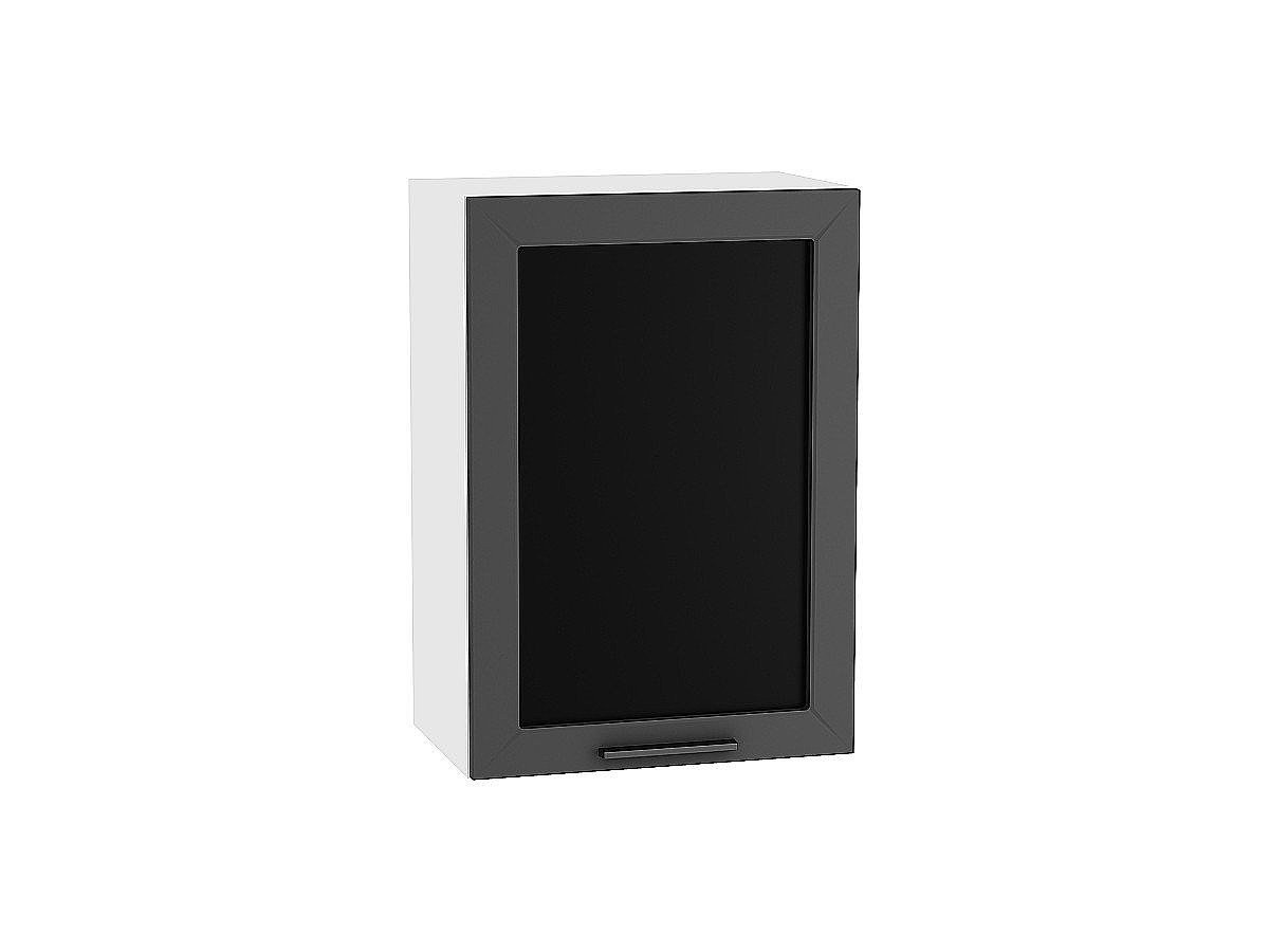 Шкаф верхний с 1-ой остекленной дверцей Глетчер, цвет: Маренго Силк Шкаф верхний с 1-ой остекленной дверцей Глетчер, цвет: Маренго Силк