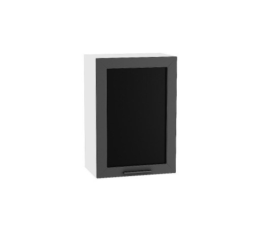 Шкаф верхний с 1-ой остекленной дверцей Глетчер, цвет: Маренго Силк