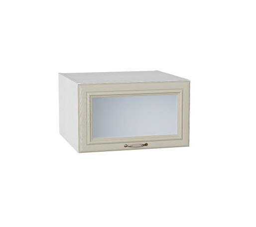 Шкаф верхний горизонтальный остекленный глубокий Шале, цвет: Ivory