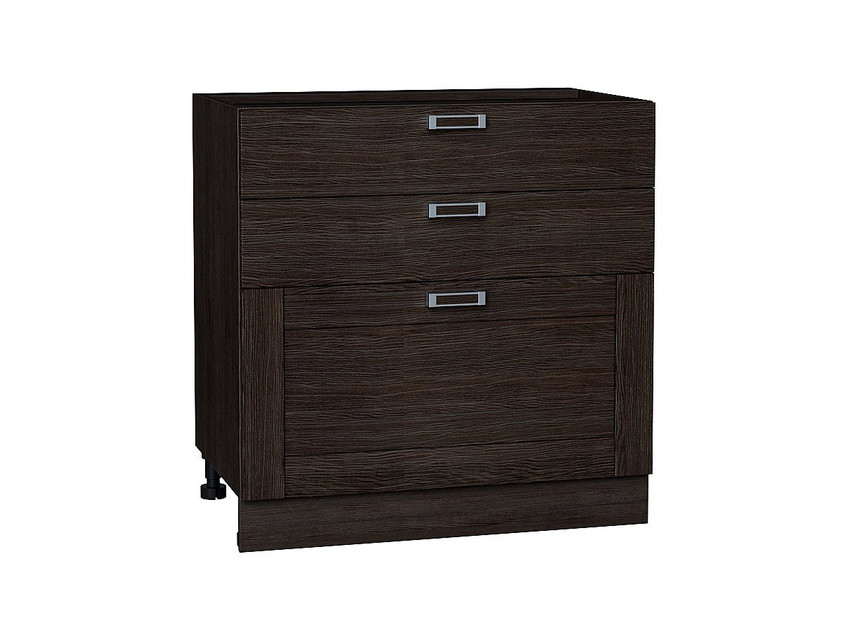 Шкаф нижний с 3-мя ящиками Лофт, цвет: Wenge Veralinga Шкаф нижний с 3-мя ящиками Лофт, цвет: Wenge Veralinga