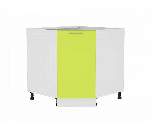 Шкаф нижний угловой (трапеция) Валерия-М, цвет: Лайм глянец