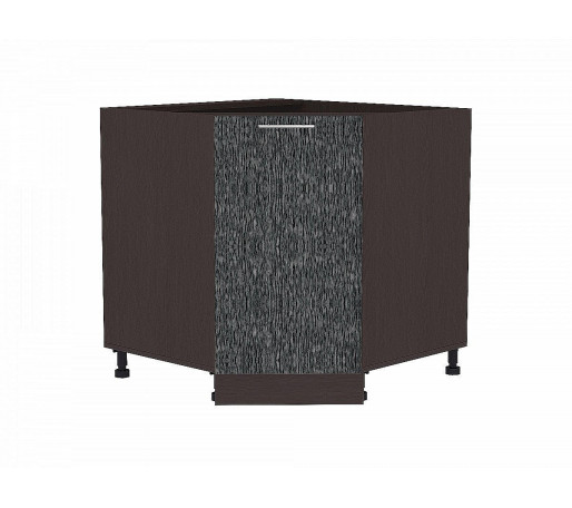 Шкаф нижний угловой (трапеция) Валерия-М, цвет: Черный металлик дождь