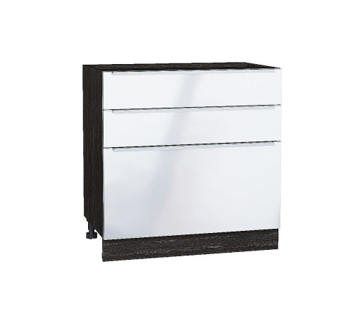 Шкаф нижний с 3-мя ящиками Фьюжн, цвет: Angel