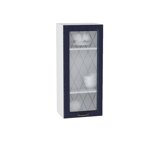 Шкаф верхний с 1-ой остекленной дверцей Ницца, цвет: Дуб синий