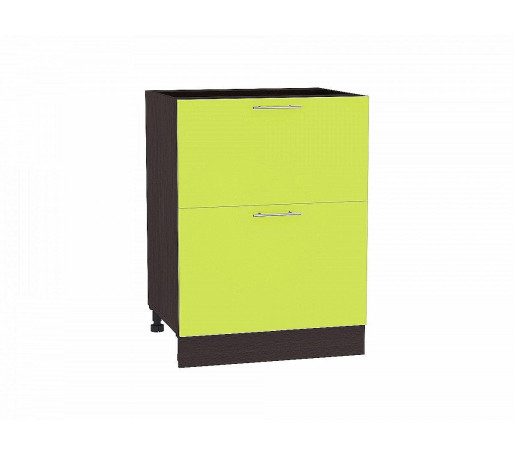 Шкаф нижний с 2-мя ящиками Валерия-М, цвет: Лайм глянец
