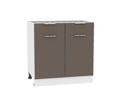 Шкаф нижний с 2-мя дверцами и 2-мя ящиками Терра, цвет: Смоки Софт