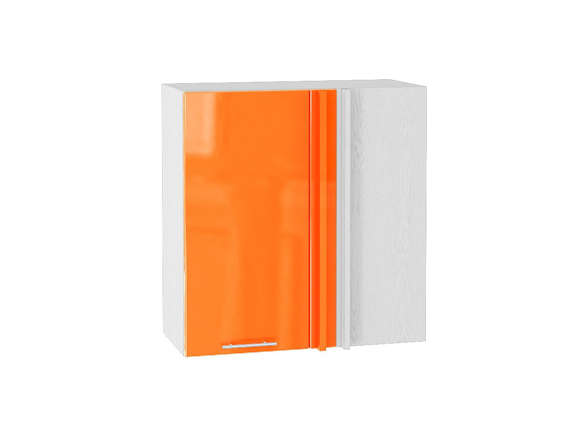 Шкаф верхний прямой угловой Валерия-М, цвет: Оранжевый глянец Шкаф верхний прямой угловой Валерия-М, цвет: Оранжевый глянец