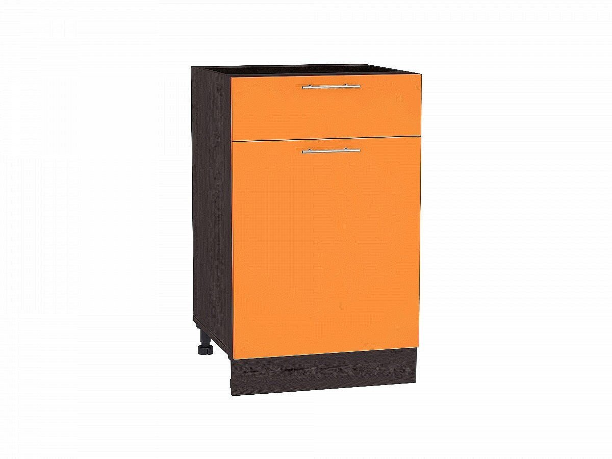 Шкаф нижний с 1-ой дверцей и ящиком Валерия-М, цвет: Оранжевый глянец Шкаф нижний с 1-ой дверцей и ящиком Валерия-М, цвет: Оранжевый глянец