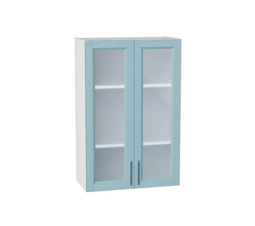 Шкаф верхний с 2-мя остекленными дверцами Сканди, цвет: Sky Wood