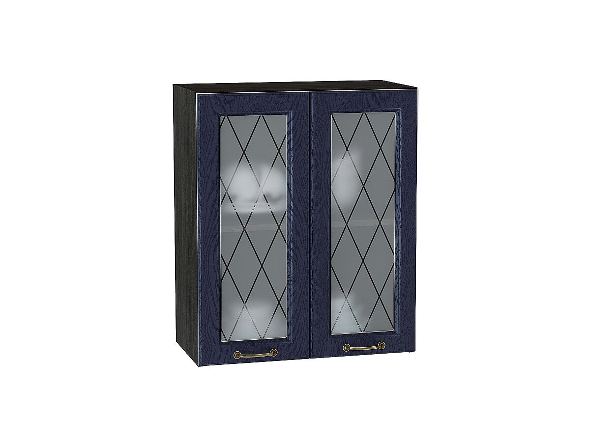 Шкаф верхний с 2-мя остекленными дверцами Ницца, цвет: Дуб синий Шкаф верхний с 2-мя остекленными дверцами Ницца, цвет: Дуб синий