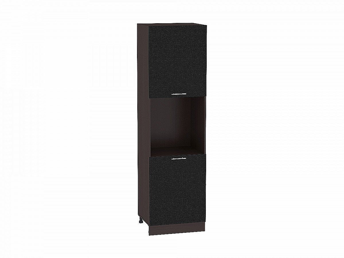 Шкаф пенал с 2-мя дверцами под технику Валерия-М, цвет: Черный металлик Шкаф пенал с 2-мя дверцами под технику Валерия-М, цвет: Черный металлик