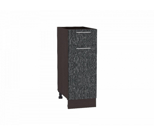 Шкаф нижний с 1-ой дверцей и ящиком Валерия-М, цвет: Черный металлик дождь