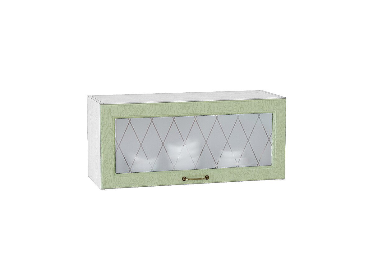 Шкаф верхний горизонтальный остекленный Ницца, цвет: Дуб оливковый Шкаф верхний горизонтальный остекленный Ницца, цвет: Дуб оливковый