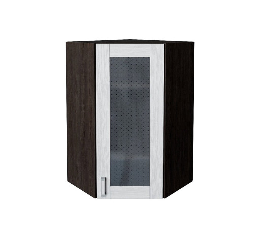 Шкаф верхний угловой остекленный Лофт, цвет: Snow Veralinga