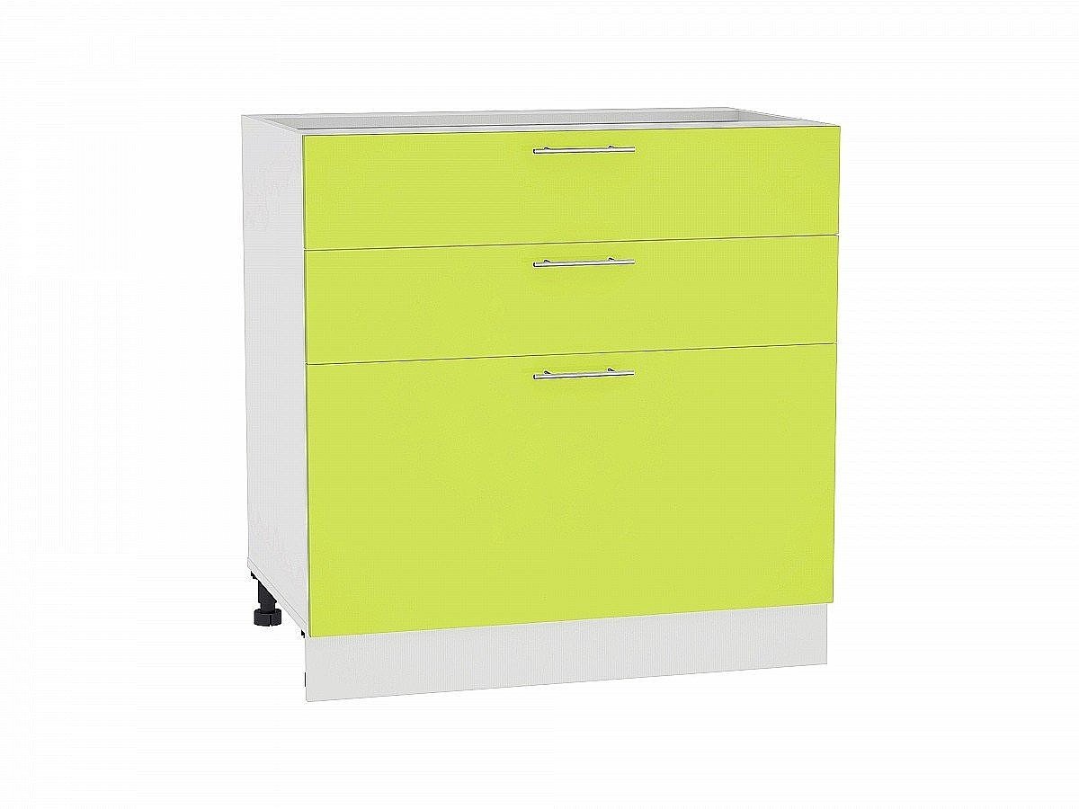Шкаф нижний с 3-мя ящиками Валерия-М, цвет: Лайм глянец Шкаф нижний с 3-мя ящиками Валерия-М, цвет: Лайм глянец