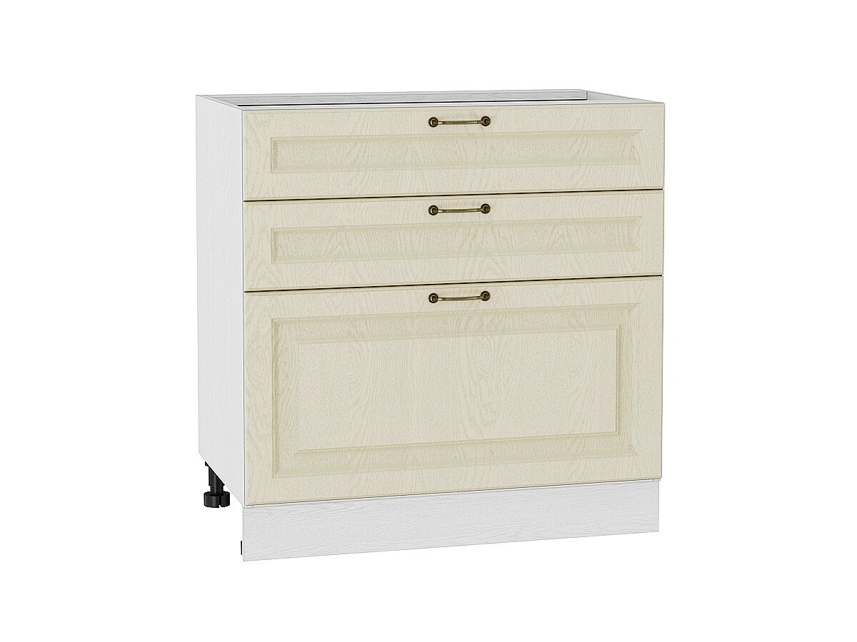 Шкаф нижний с 3-мя ящиками Ницца, цвет: Дуб крем Шкаф нижний с 3-мя ящиками Ницца, цвет: Дуб крем