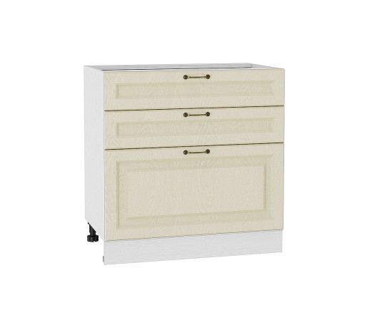 Шкаф нижний с 3-мя ящиками Ницца, цвет: Дуб крем