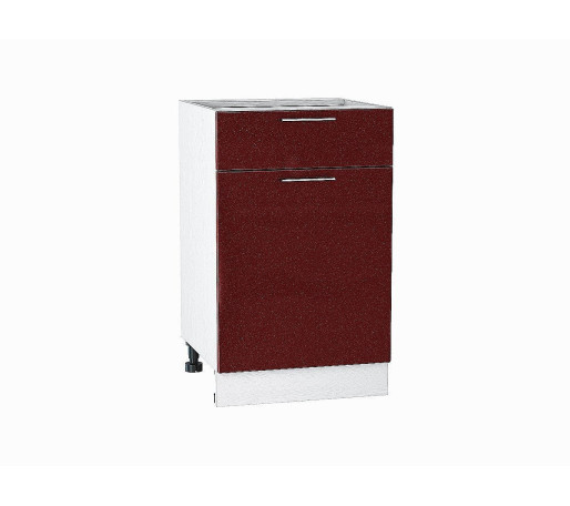 Шкаф нижний с 1-ой дверцей и ящиком Валерия-М, цвет: Гранатовый металлик