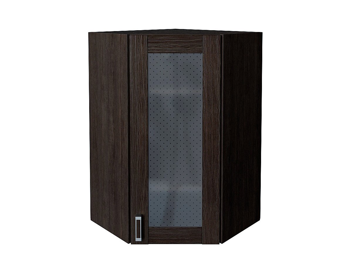 Шкаф верхний угловой остекленный Лофт, цвет: Wenge Veralinga Шкаф верхний угловой остекленный Лофт, цвет: Wenge Veralinga