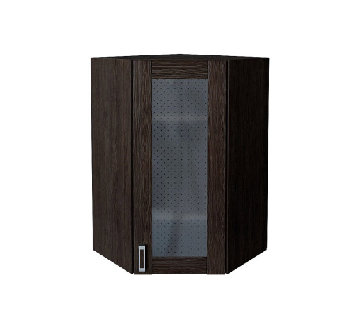 Шкаф верхний угловой остекленный Лофт, цвет: Wenge Veralinga