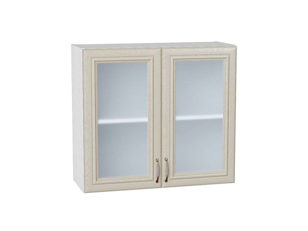 Шкаф верхний с 2-мя остекленными дверцами Шале, цвет: Ivory Шкаф верхний с 2-мя остекленными дверцами Шале, цвет: Ivory