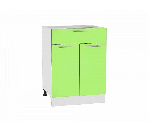 Шкаф нижний с 2-мя дверцами и ящиком Валерия-М, цвет: Салатовый глянец