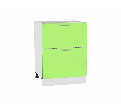 Шкаф нижний с 2-мя ящиками Валерия-М, цвет: Салатовый глянец