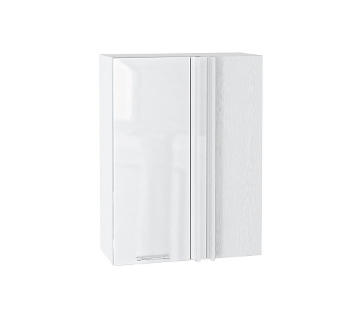 Шкаф верхний прямой угловой Валерия-М, цвет: Белый глянец