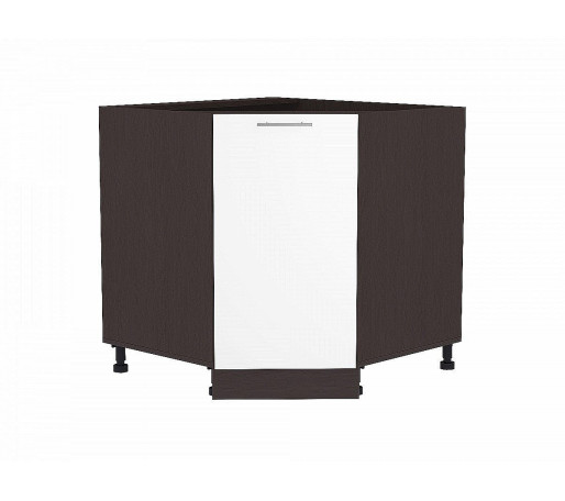 Шкаф нижний угловой (трапеция) Валерия-М, цвет: Белый глянец