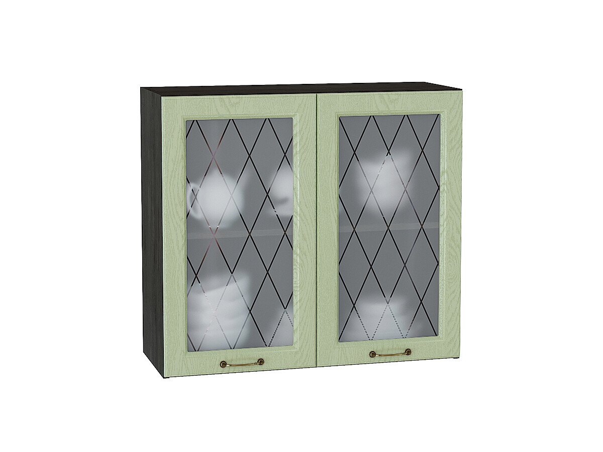 Шкаф верхний с 2-мя остекленными дверцами Ницца, цвет: Дуб оливковый Шкаф верхний с 2-мя остекленными дверцами Ницца, цвет: Дуб оливковый