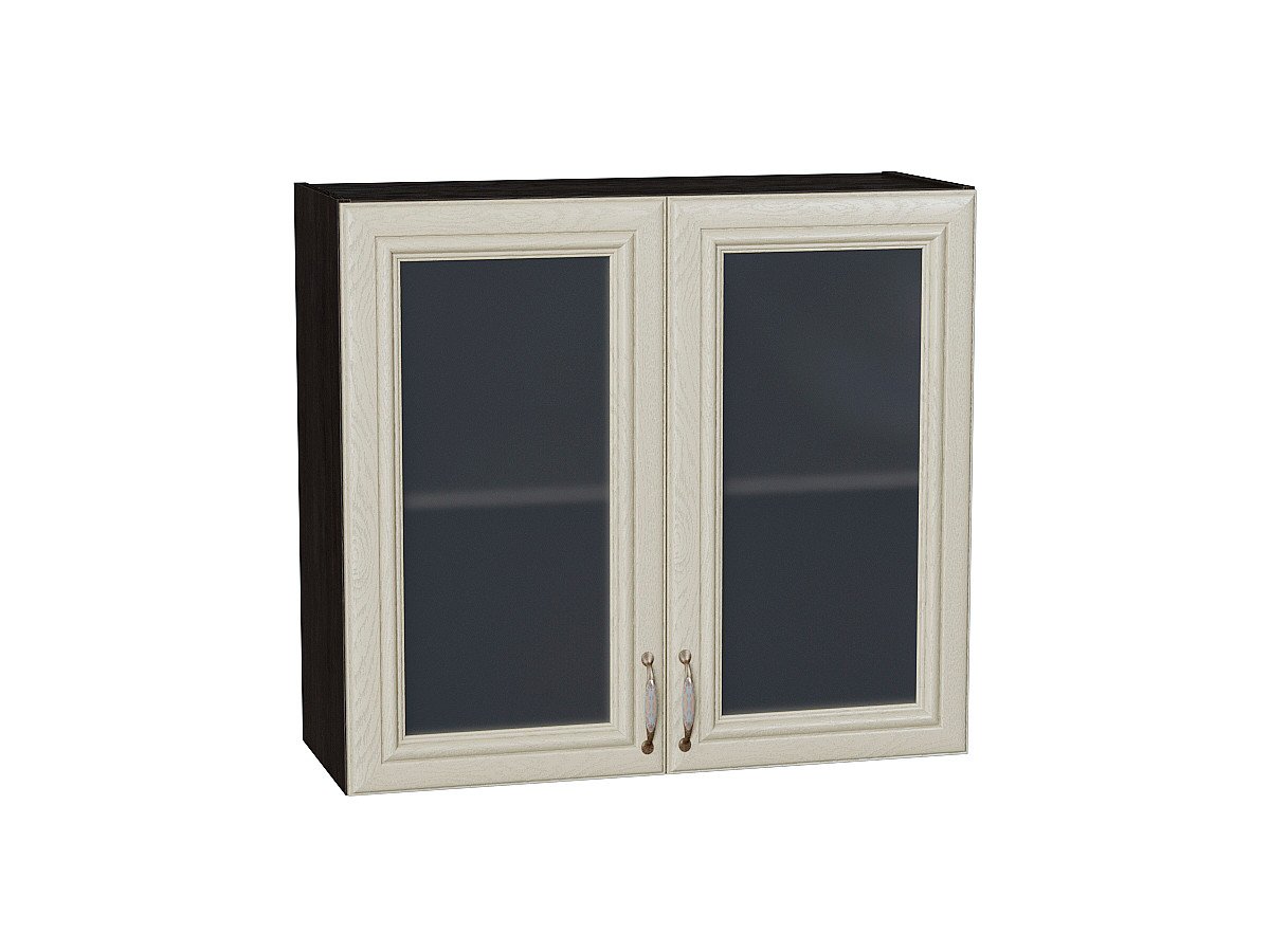 Шкаф верхний с 2-мя остекленными дверцами Шале, цвет: Ivory Шкаф верхний с 2-мя остекленными дверцами Шале, цвет: Ivory