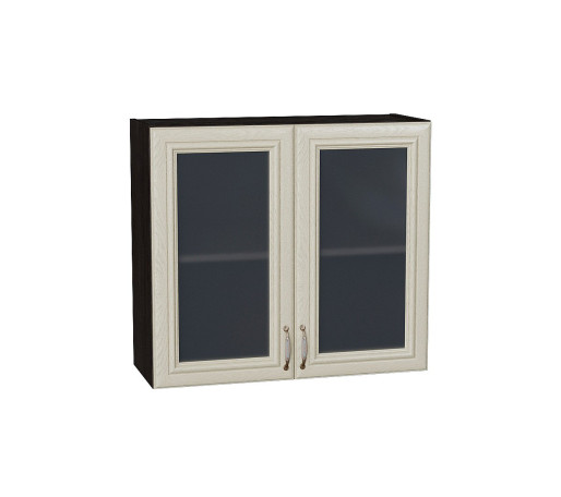 Шкаф верхний с 2-мя остекленными дверцами Шале, цвет: Ivory