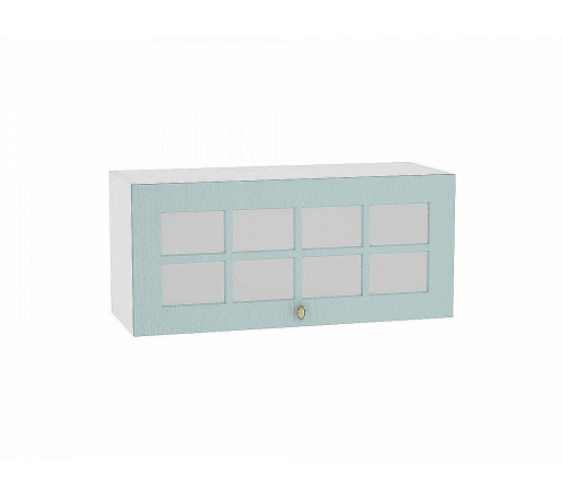 Шкаф верхний горизонтальный остекленный Прованс, цвет: Голубой