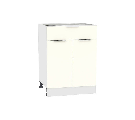 Шкаф нижний с 2-мя дверцами и ящиком Терра, цвет: Ваниль софт