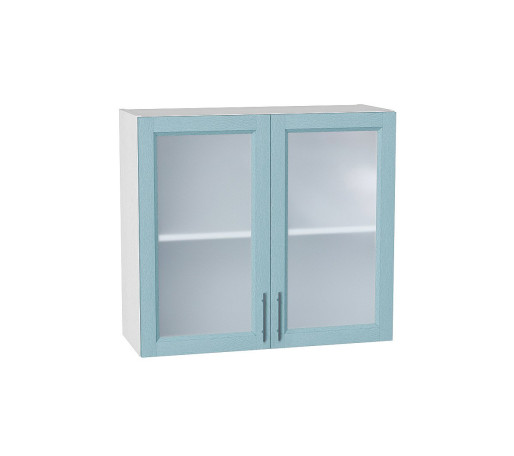 Шкаф верхний с 2-мя остекленными дверцами Сканди, цвет: Sky Wood