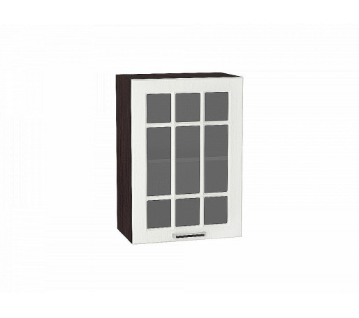 Шкаф верхний с 1-ой остекленной дверцей Прага, цвет: Белое дерево