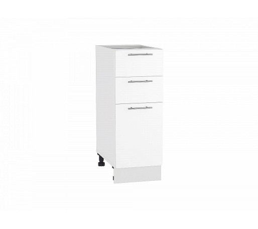 Шкаф нижний с 3-мя ящиками Валерия-М, цвет: Белый глянец