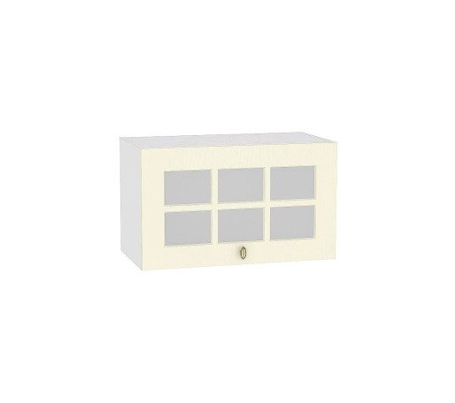 Шкаф верхний горизонтальный остекленный глубокий Прованс, цвет: Ваниль