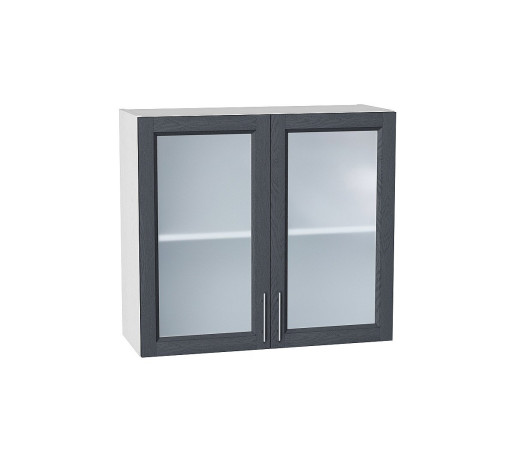 Шкаф верхний с 2-мя остекленными дверцами Сканди, цвет: Graphite Softwood