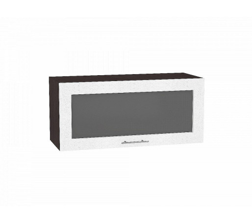 Шкаф верхний горизонтальный остекленный Валерия-М, цвет: Белый металлик