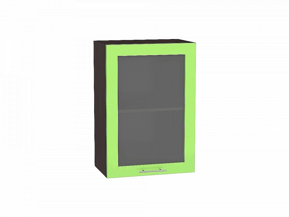 Шкаф верхний с 1-ой остекленной дверцей Валерия-М, цвет: Салатовый глянец Шкаф верхний с 1-ой остекленной дверцей Валерия-М, цвет: Салатовый глянец