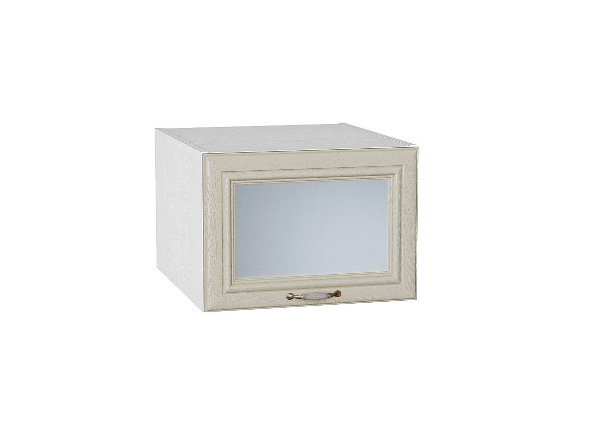 Шкаф верхний горизонтальный остекленный глубокий Шале, цвет: Ivory Шкаф верхний горизонтальный остекленный глубокий Шале, цвет: Ivory