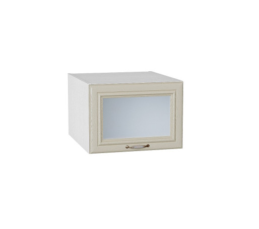 Шкаф верхний горизонтальный остекленный глубокий Шале, цвет: Ivory