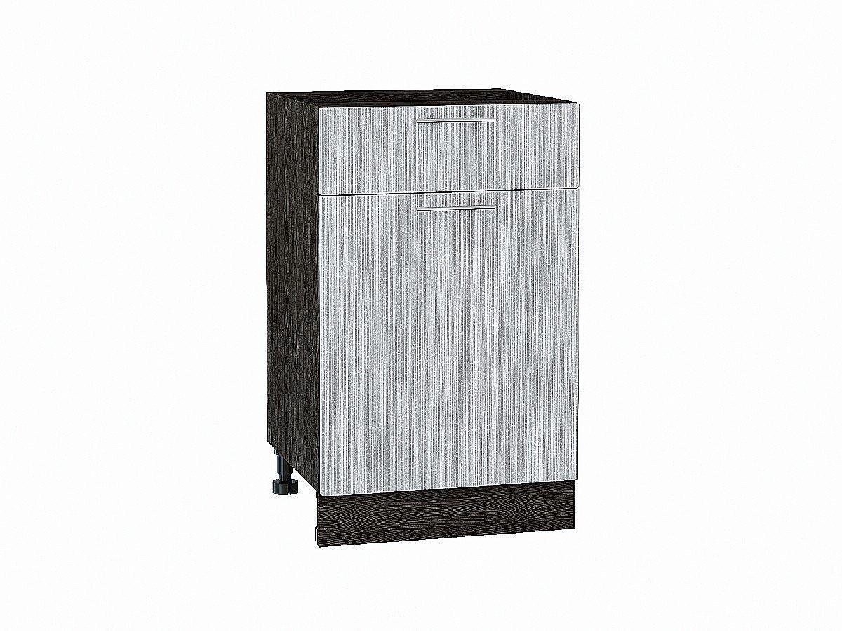 Шкаф нижний с 1-ой дверцей и ящиком Валерия-М, цвет: Серый металлик дождь светлый Шкаф нижний с 1-ой дверцей и ящиком Валерия-М, цвет: Серый металлик дождь светлый