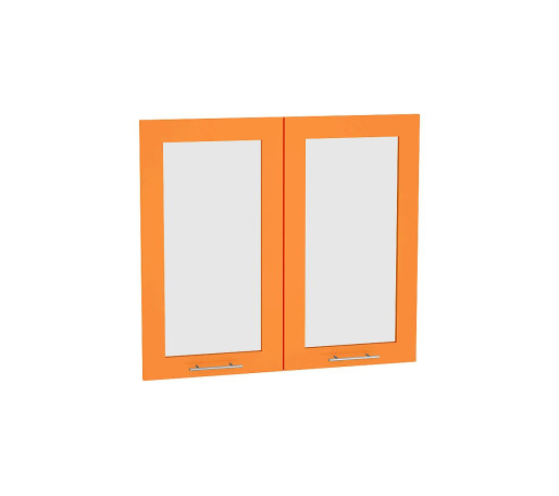 Комплект фасадов Валерия-М со стеклом для каркаса Ф-55 В800, цвет: Оранжевый глянец
