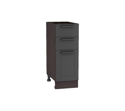 Шкаф нижний с 3-мя ящиками Глетчер, цвет: Маренго Силк