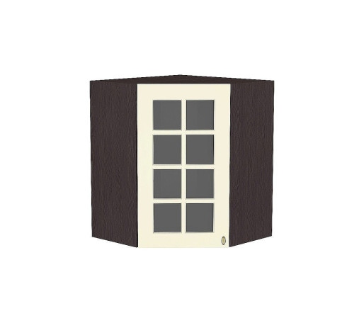 Шкаф верхний угловой остекленный Прованс, цвет: Ваниль