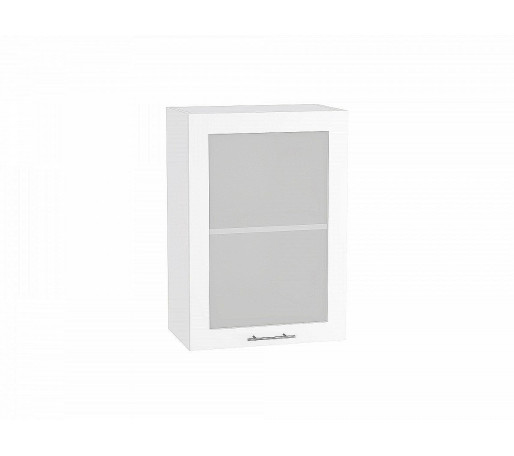 Шкаф верхний с 1-ой остекленной дверцей Валерия-М, цвет: Белый глянец